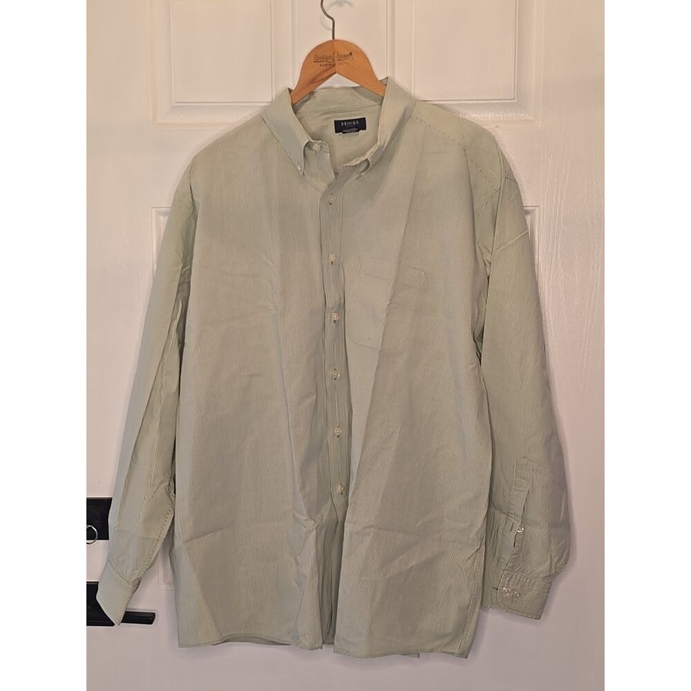 Brooks Sport XXL Green Check Dress Shirt Long Sleeve Shirt